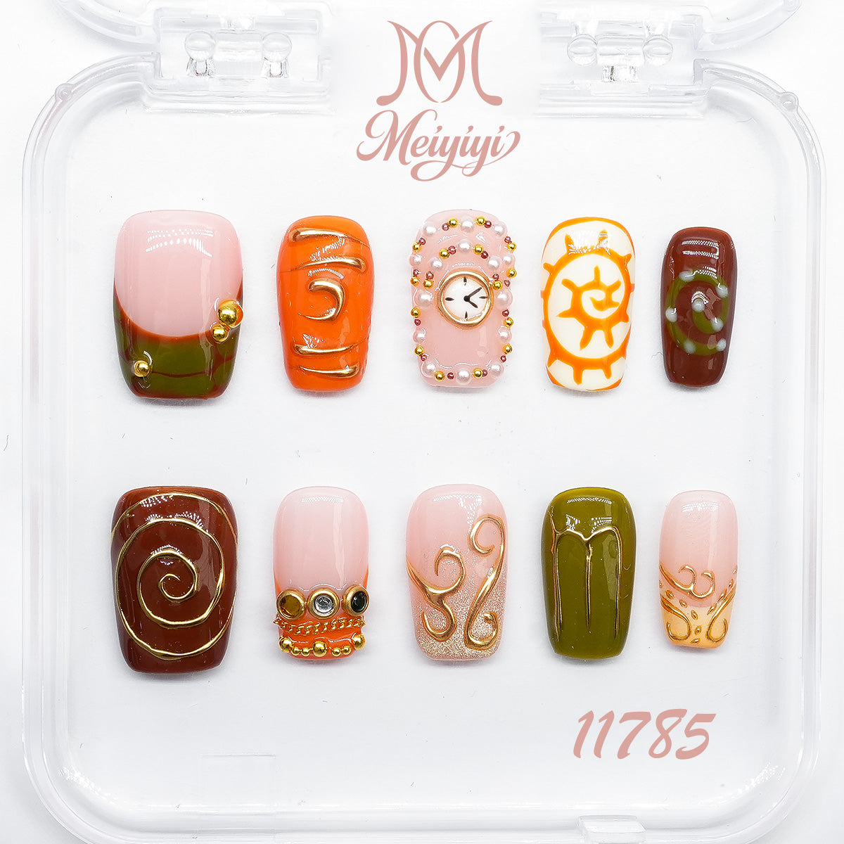11785-MYY's designer original high-end design customized luxury hand-painted wearable nail art