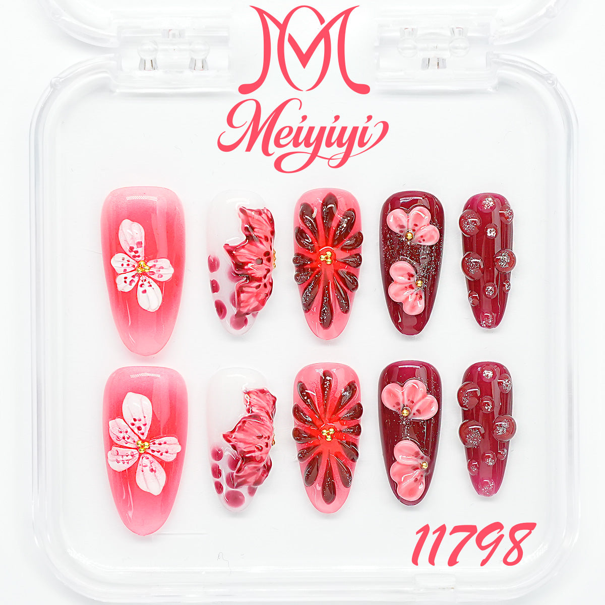 11798-MYY's designer original high-end design customized luxury hand-painted wearable nail art