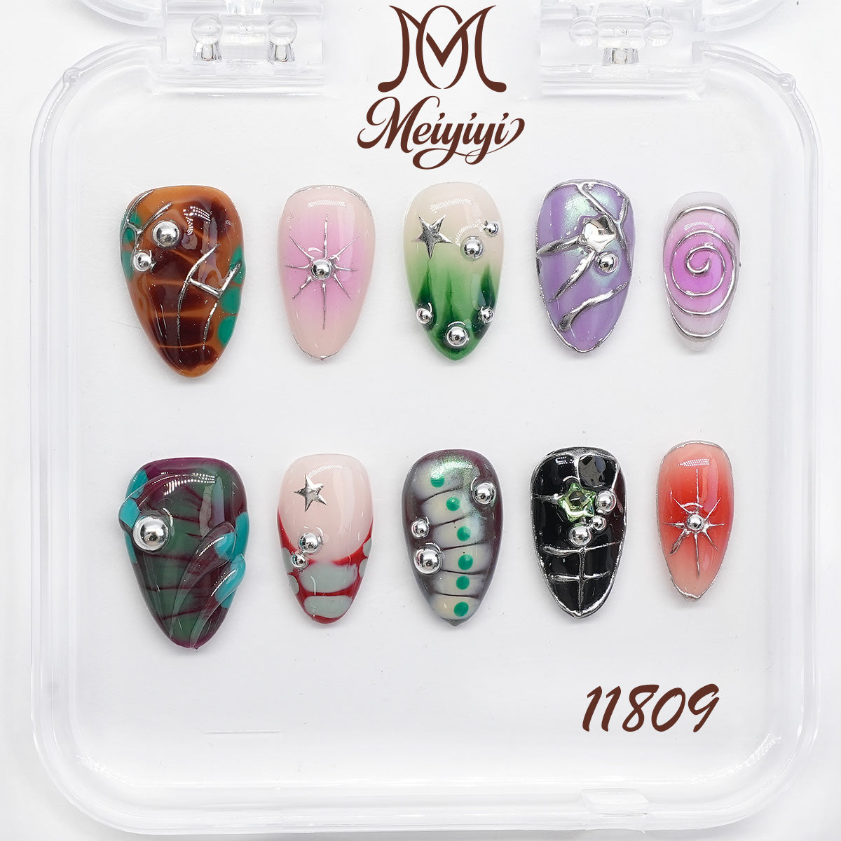 11809-MYY's designer original high-end design customized luxury hand-painted wearable nail art