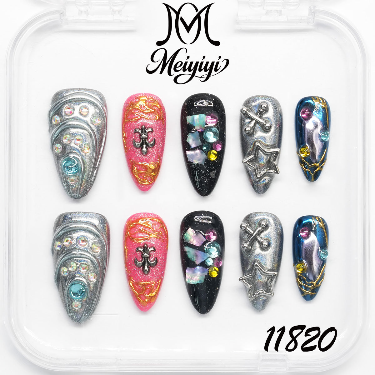11820-MYY's designer original high-end design customized luxury hand-painted wearable nail art