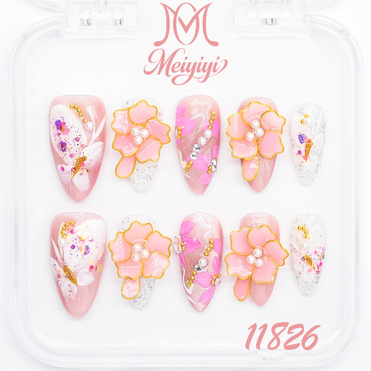 11826-MYY's designer original high-end design customized luxury hand-painted wearable nail art