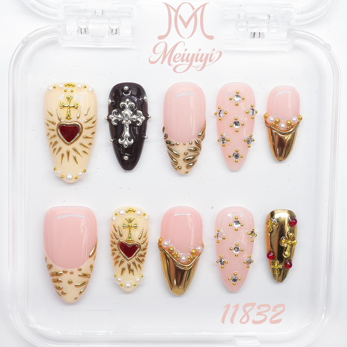 11832-MYY's designer original high-end design customized luxury hand-painted wearable nail art