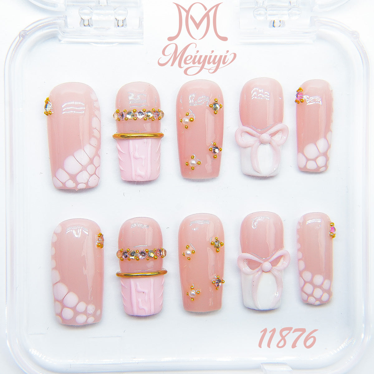 11876-MYY's designer original high-end design customized luxury hand-painted wearable nail art