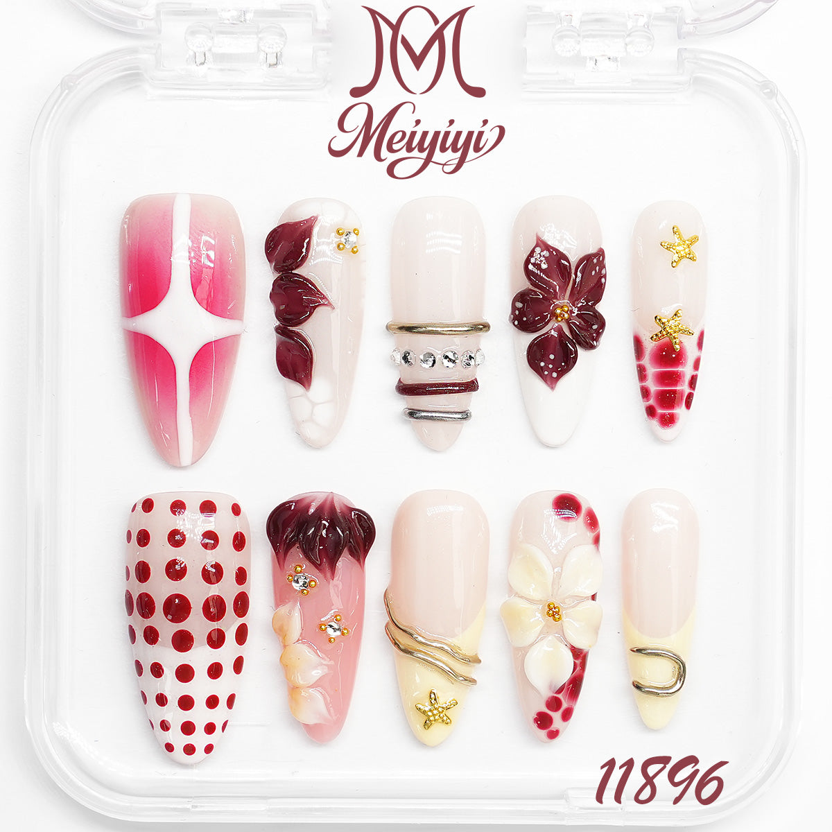 11896-MYY's designer original high-end design customized luxury hand-painted wearable nail art