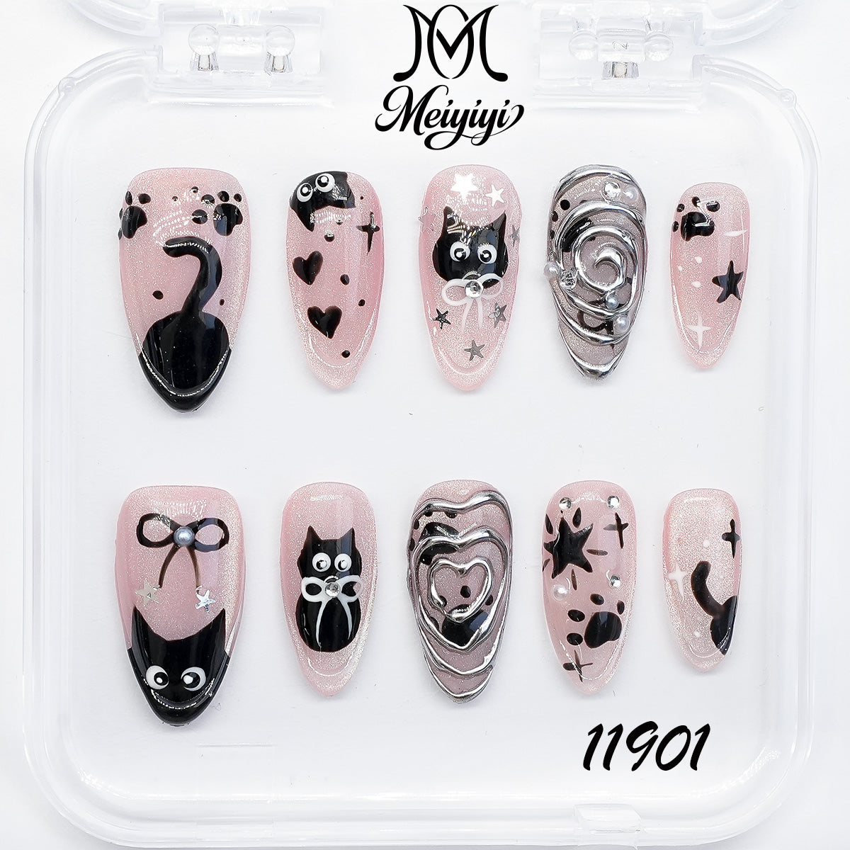 11901-MYY's designer original high-end design customized luxury hand-painted wearable nail art