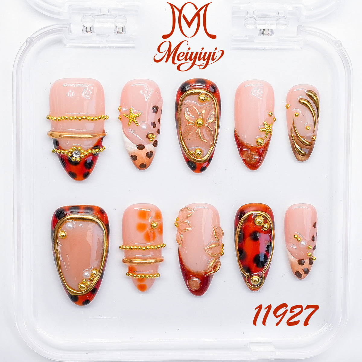 11927-MYY's designer original high-end design customized luxury hand-painted wearable nail art