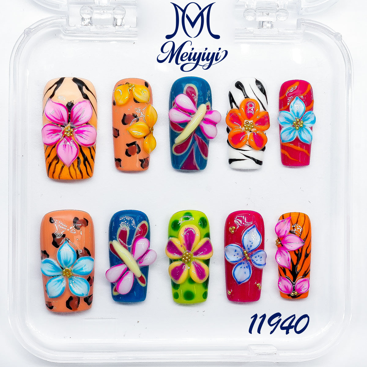 11940-MYY's designer original high-end design customized luxury hand-painted wearable nail art
