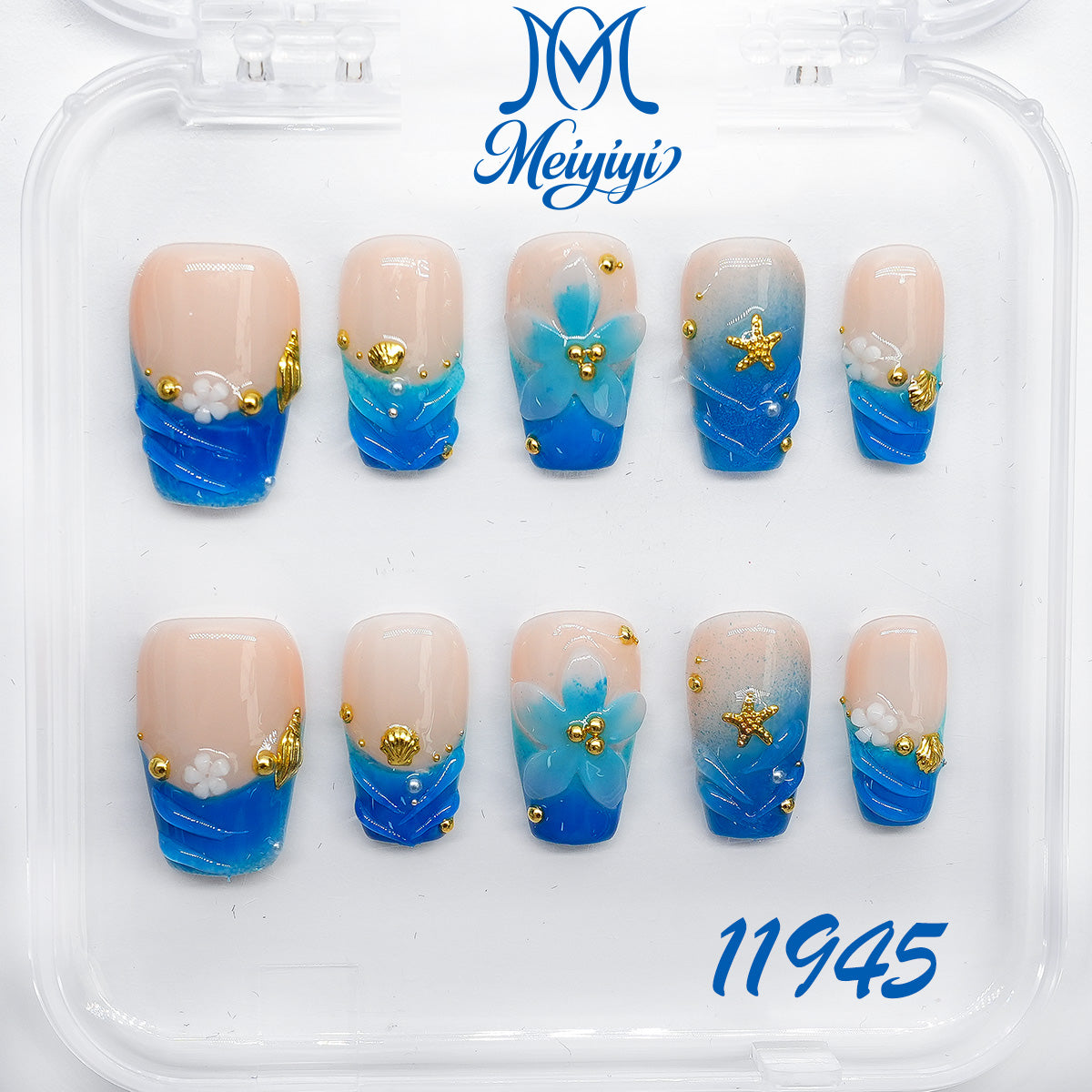 11945-MYY's designer original high-end design customized luxury hand-painted wearable nail art