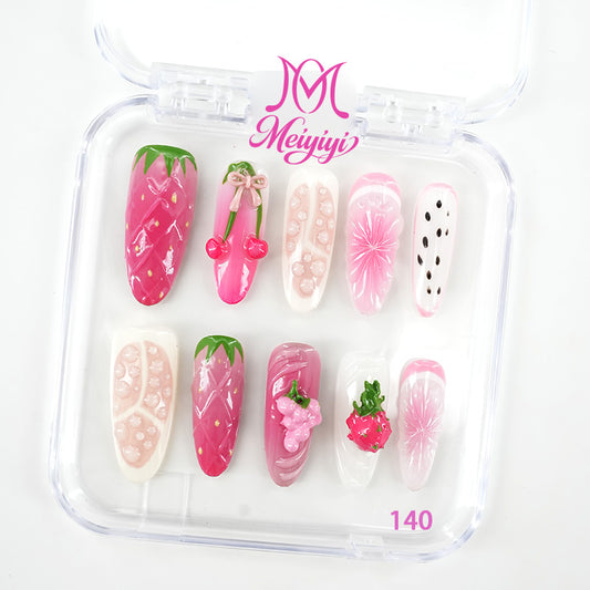 140-MYY's designer original high-end design customized luxury hand-painted wearable nail art