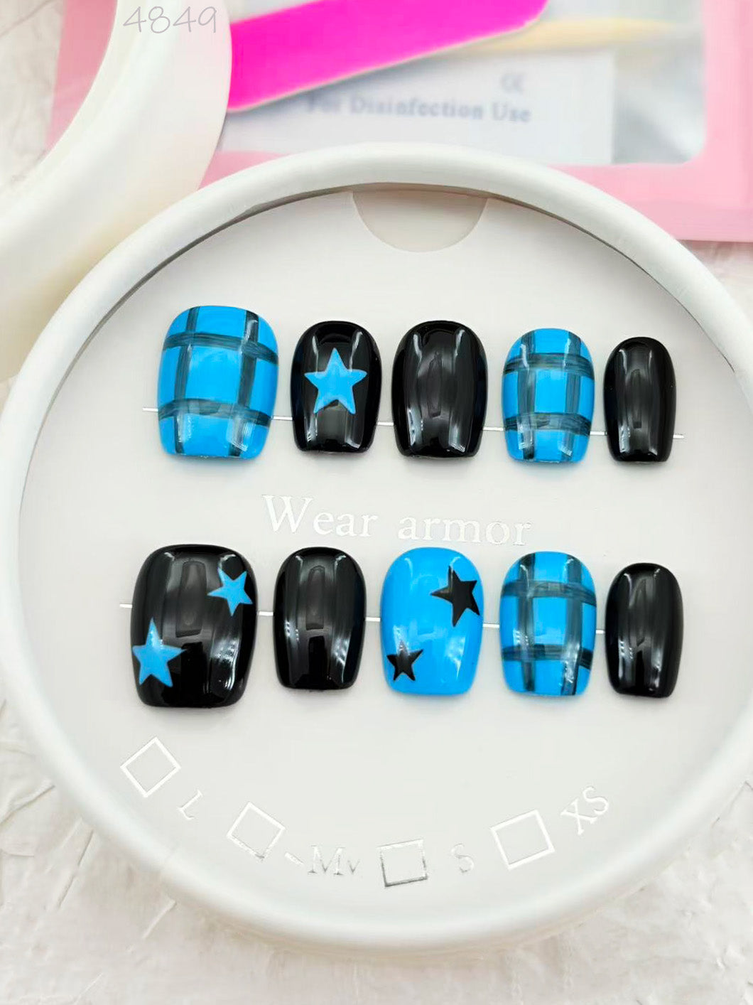4849-MYY's designer original high-end design customized luxury hand-painted wearable nail art