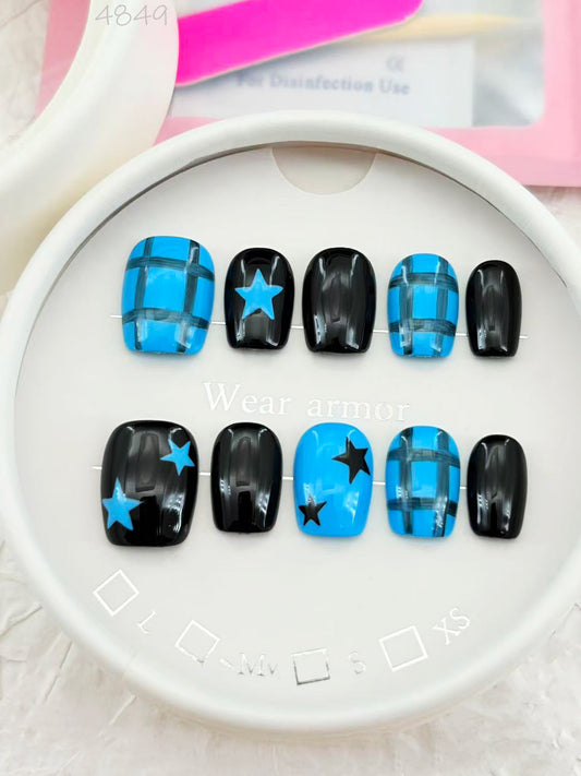 4849-MYY's designer original high-end design customized luxury hand-painted wearable nail art