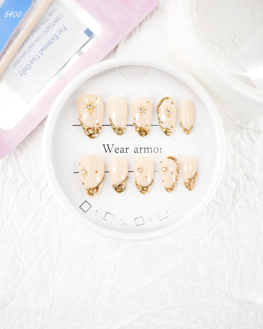 5400-MYY's designer original high-end design customized luxury hand-painted wearable nail art