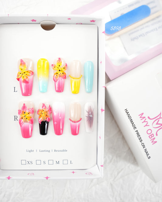 5898-MYY's designer original high-end design customized luxury hand-painted wearable nail art