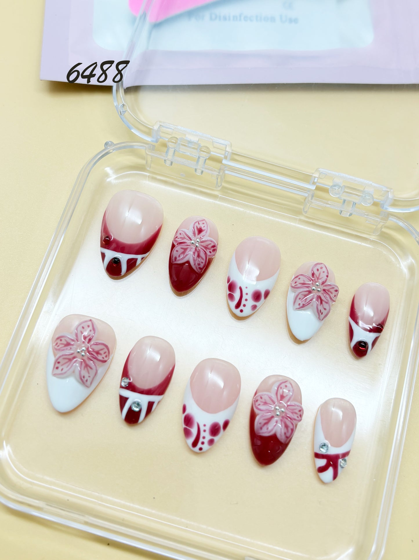 6488-MYY's designer original high-end design customized luxury hand-painted wearable nail art