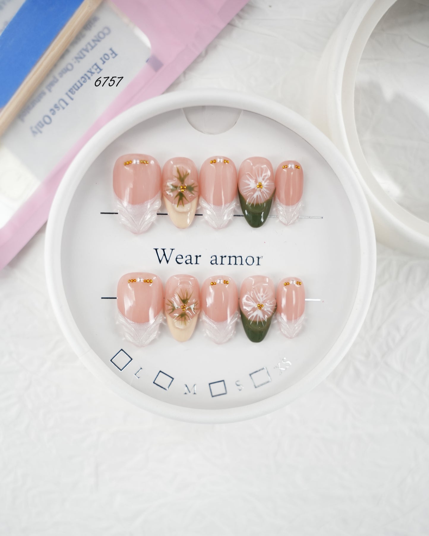 6757-MYY's designer original high-end design customized luxury hand-painted wearable nail art