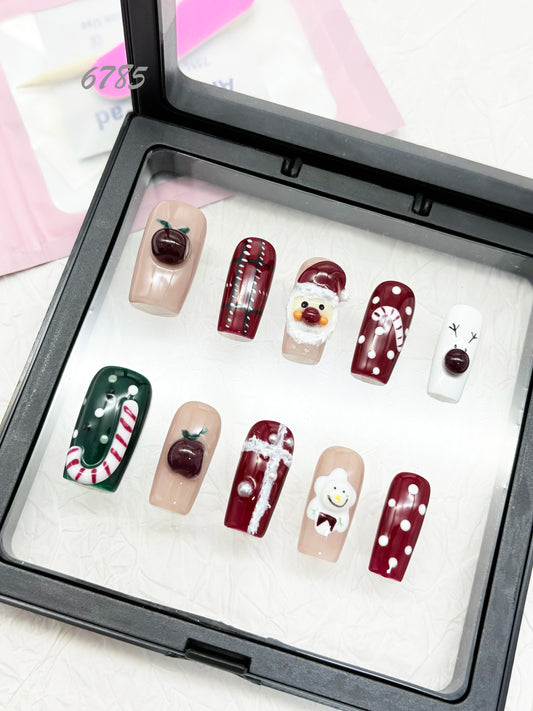 6785-MYY's designer original high-end design customized luxury hand-painted wearable nail art