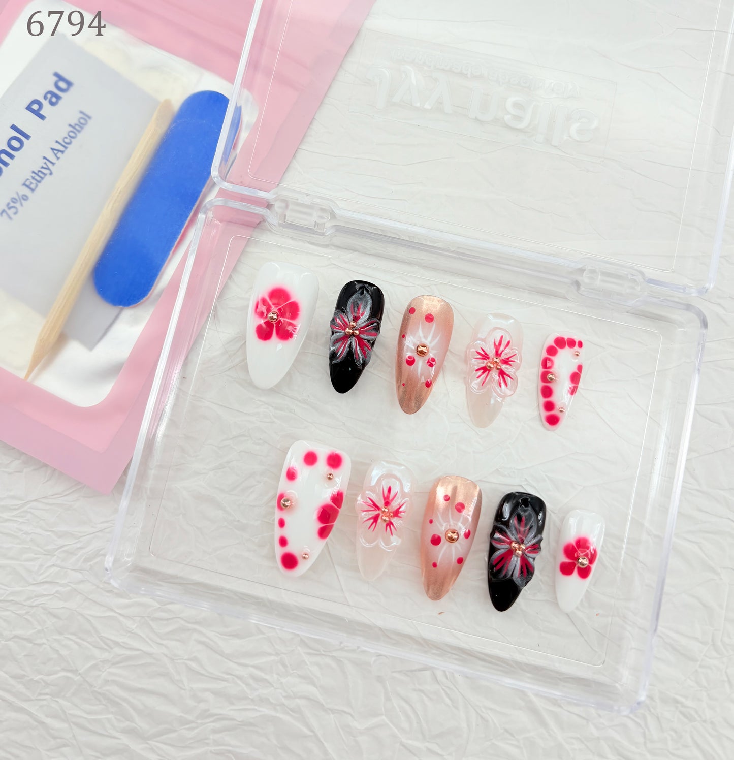 6794-MYY's designer original high-end design customized luxury hand-painted wearable nail art