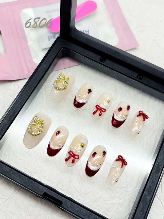 6806-MYY's designer original high-end design customized luxury hand-painted wearable nail art