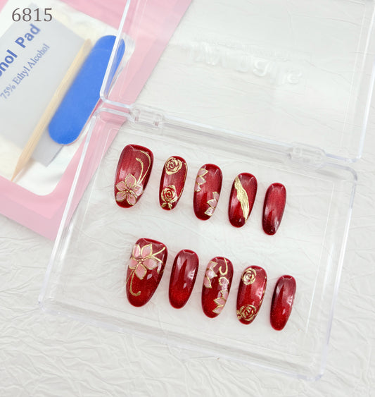 6815-MYY's designer original high-end design customized luxury hand-painted wearable nail art