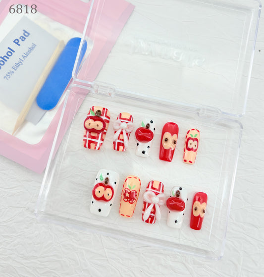 6818-MYY's designer original high-end design customized luxury hand-painted wearable nail art