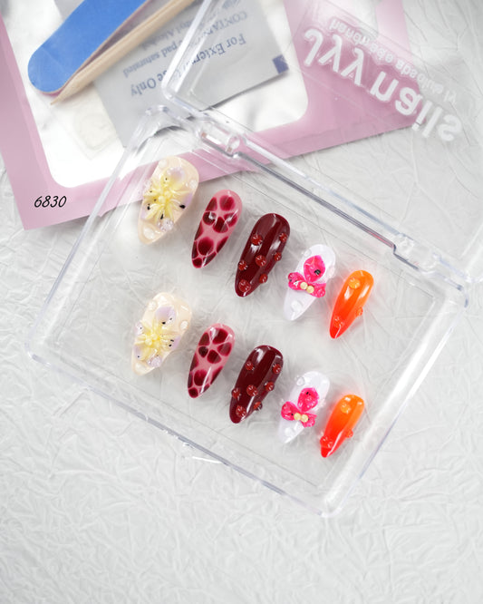 6830-MYY's designer original high-end design customized luxury hand-painted wearable nail art