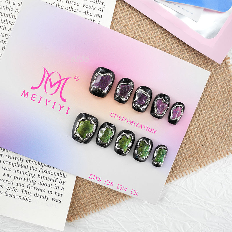 6836-MYY's designer original high-end design customized luxury hand-painted wearable nail art