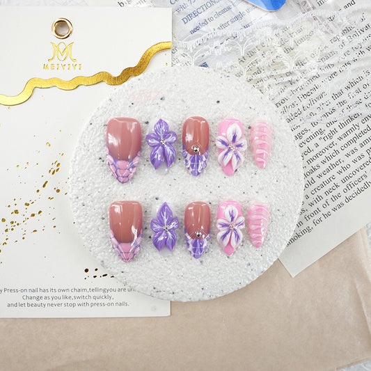 6847-MYY's designer original high-end design customized luxury hand-painted wearable nail art