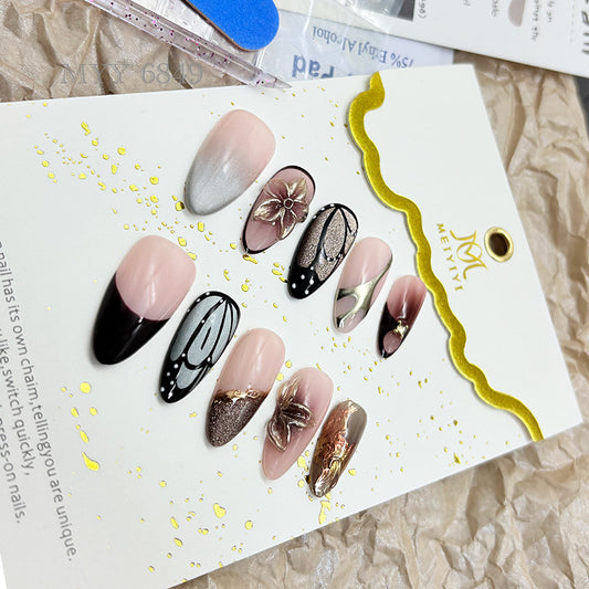6849-MYY's designer original high-end design customized luxury hand-painted wearable nail art