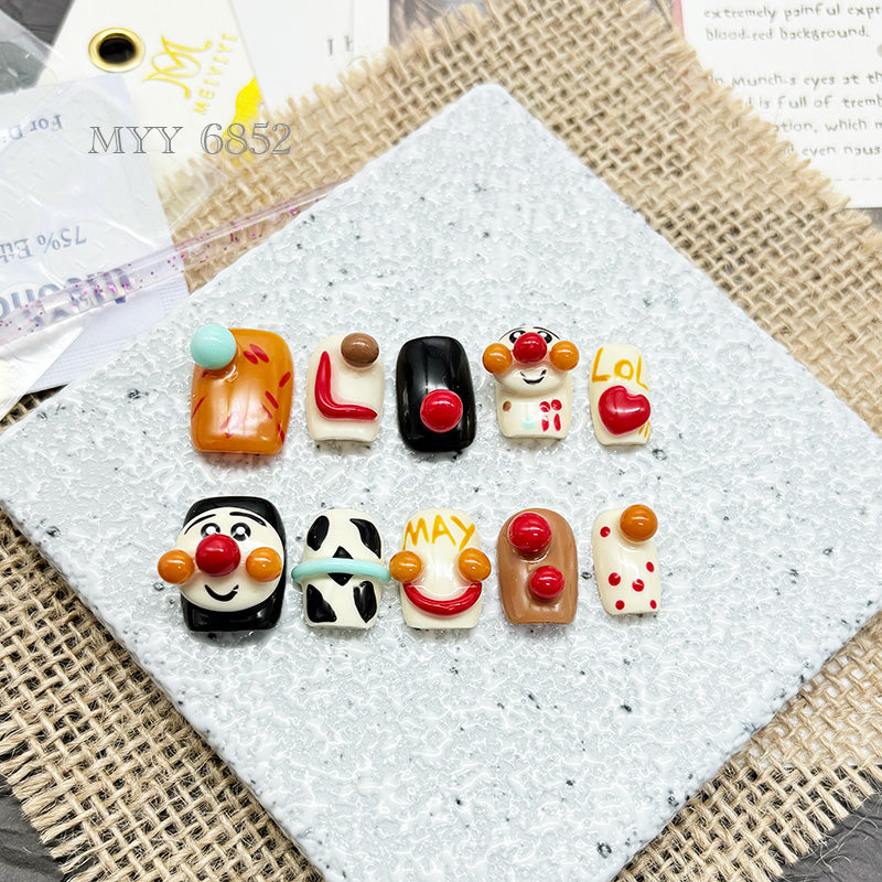 6852-MYY's designer original high-end design customized luxury hand-painted wearable nail art