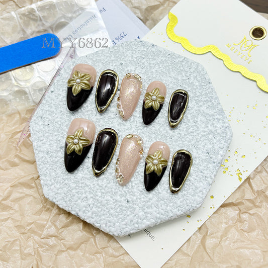 6862-MYY's designer original high-end design customized luxury hand-painted wearable nail art