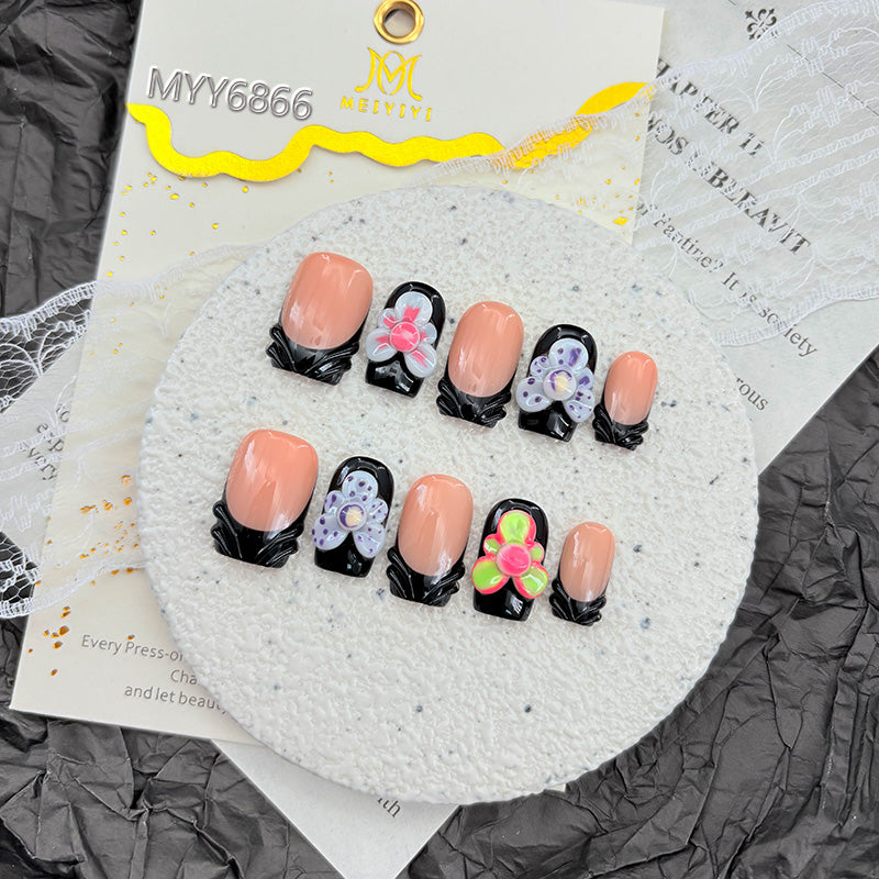 6866-MYY's designer original high-end design customized luxury hand-painted wearable nail art
