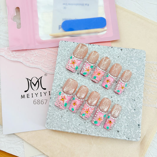 6867-MYY's designer original high-end design customized luxury hand-painted wearable nail art