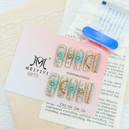 6873-MYY's designer original high-end design customized luxury hand-painted wearable nail art