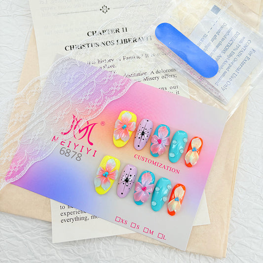 6878-MYY's designer original high-end design customized luxury hand-painted wearable nail art