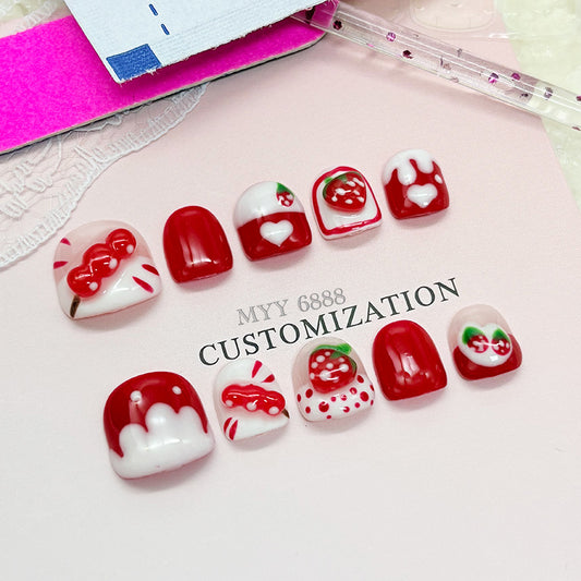 6888-MYY's designer original high-end design customized luxury hand-painted wearable nail art