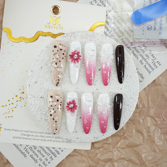 6890-MYY's designer original high-end design customized luxury hand-painted wearable nail art