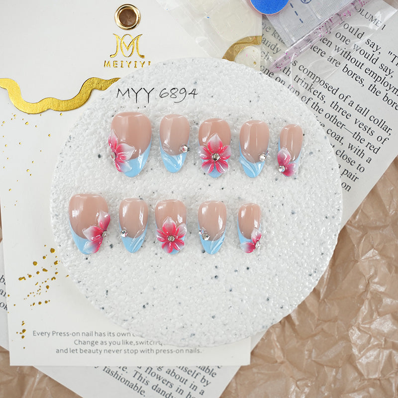 6894-MYY's designer original high-end design customized luxury hand-painted wearable nail art