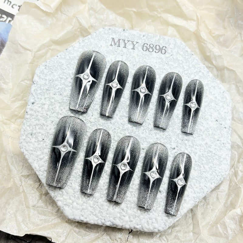 6896-MYY's designer original high-end design customized luxury hand-painted wearable nail art