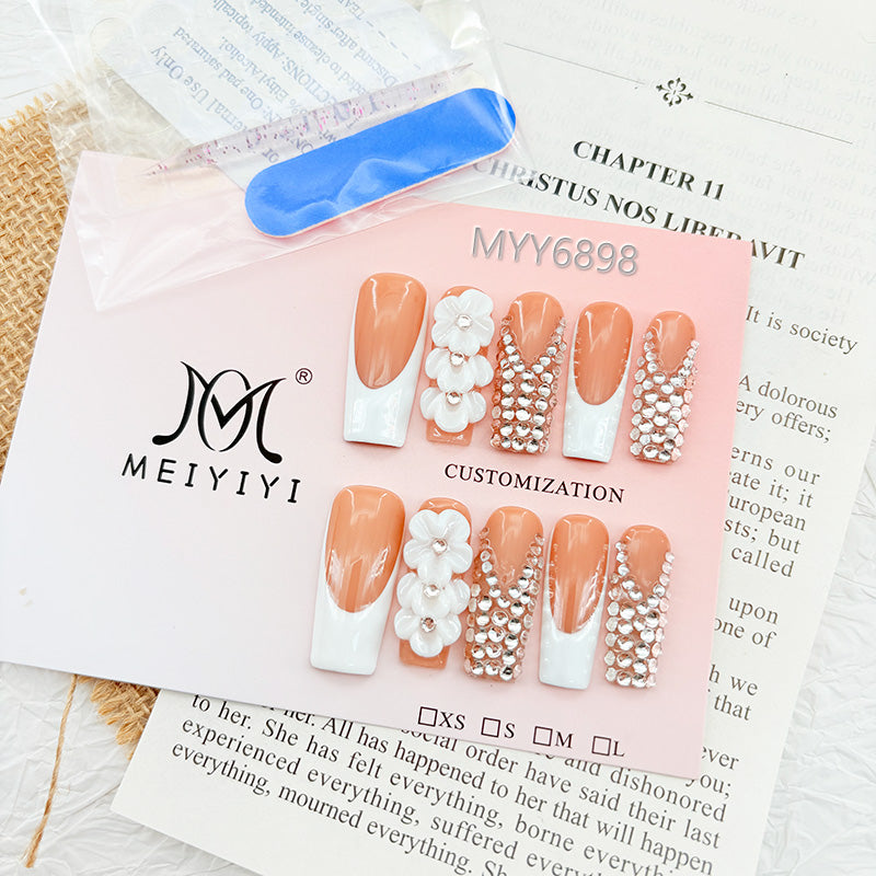6898-MYY's designer original high-end design customized luxury hand-painted wearable nail art