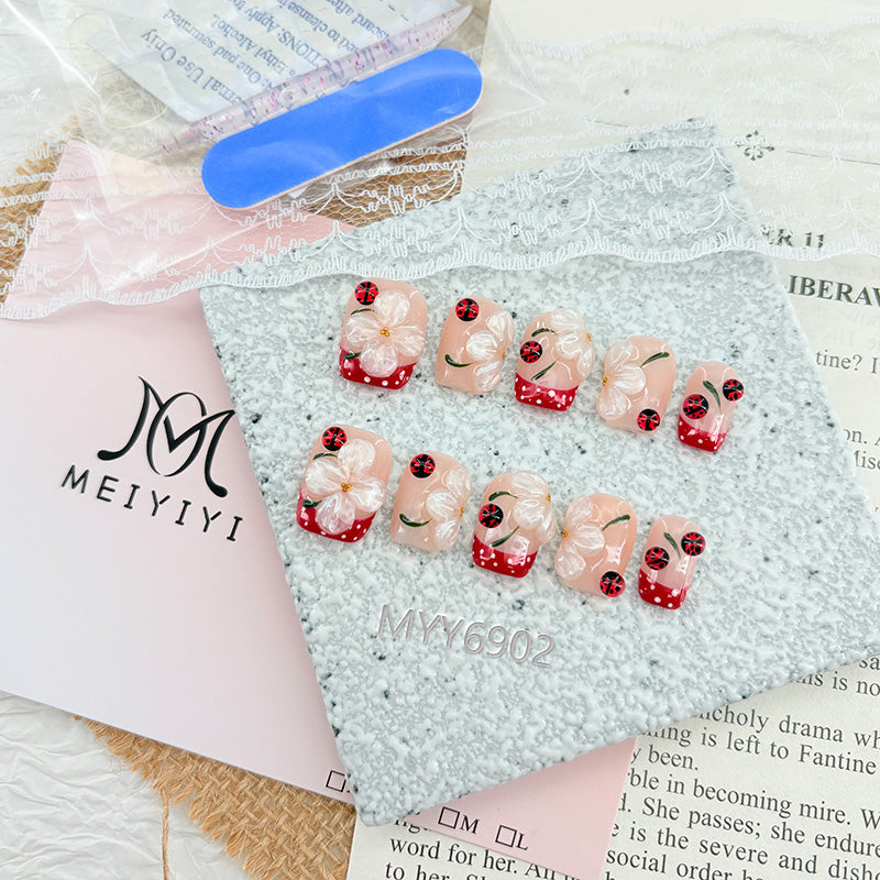 6902-MYY's designer original high-end design customized luxury hand-painted wearable nail art