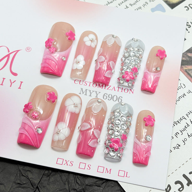 6906-MYY's designer original high-end design customized luxury hand-painted wearable nail art