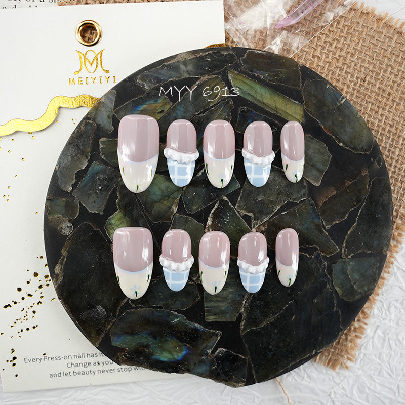 6913-MYY designer's original pure handmade light blue French-Style premium removable wearable armor