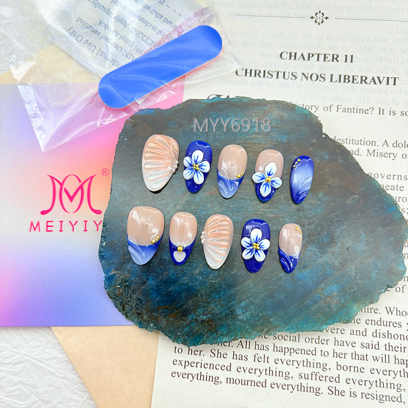 6918-MYY Original Blue French Style Three-Dimensional Carved Removable Wearable Armor
