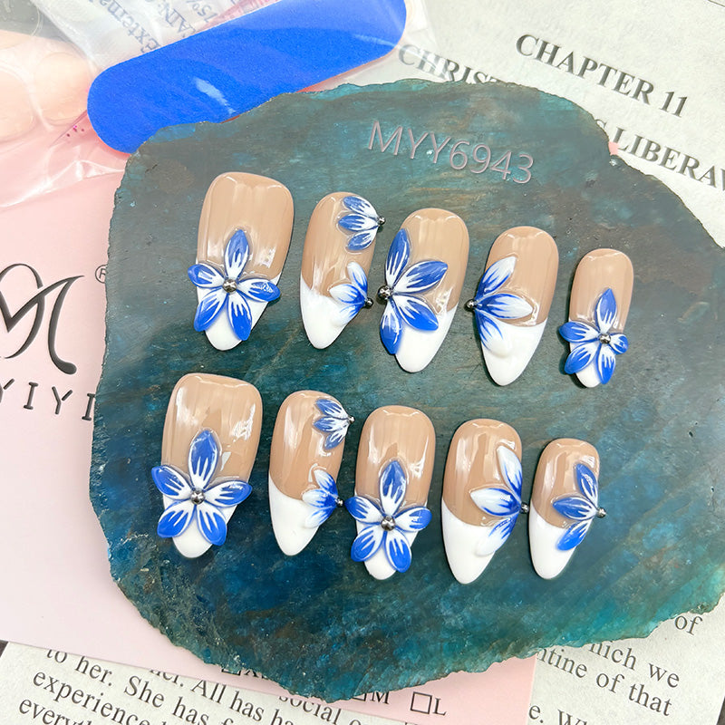 6943-MYY's designer original high-end design customized luxury hand-painted wearable nail art