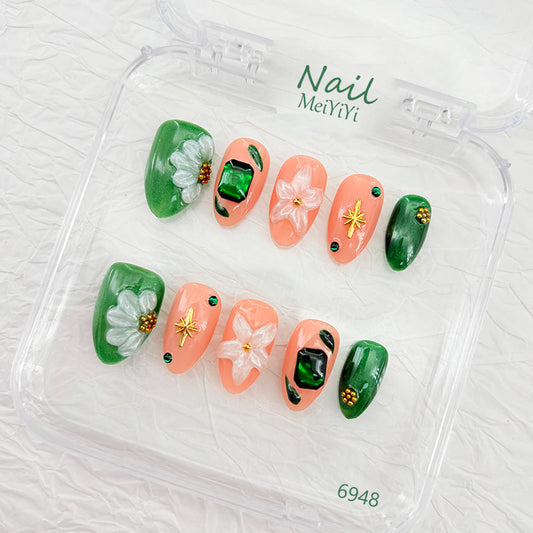 6948-MYY's designer original high-end design customized luxury hand-painted wearable nail art