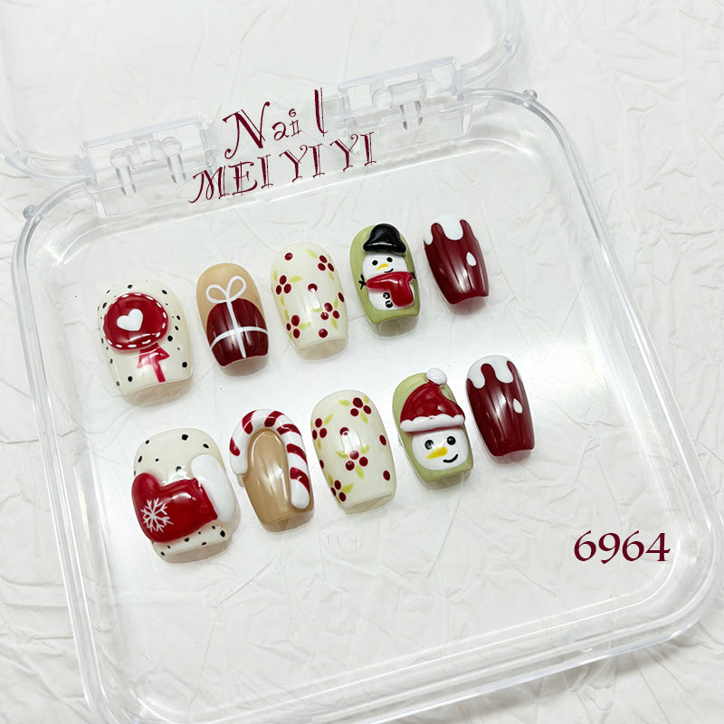 6964-MYY's designer original high-end design customized luxury hand-painted wearable nail art