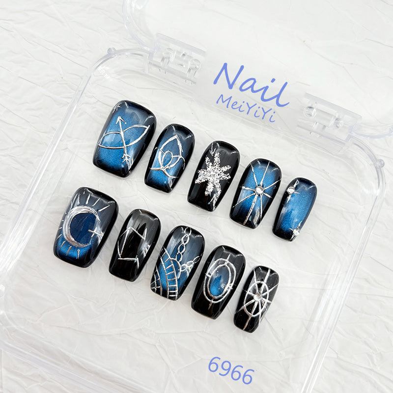 6966-MYY's designer original high-end design customized luxury hand-painted wearable nail art