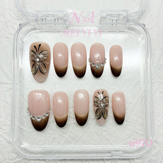 6970-MYY's designer original high-end design customized luxury hand-painted wearable nail art