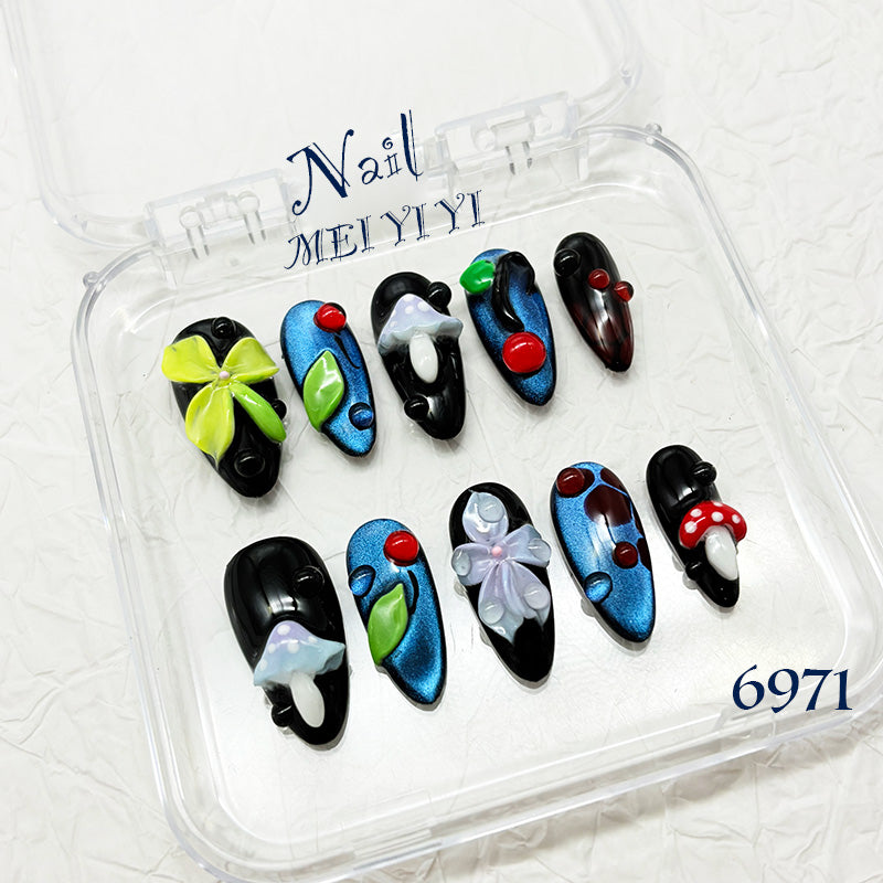6971-MYY's designer original high-end design customized luxury hand-painted wearable nail art
