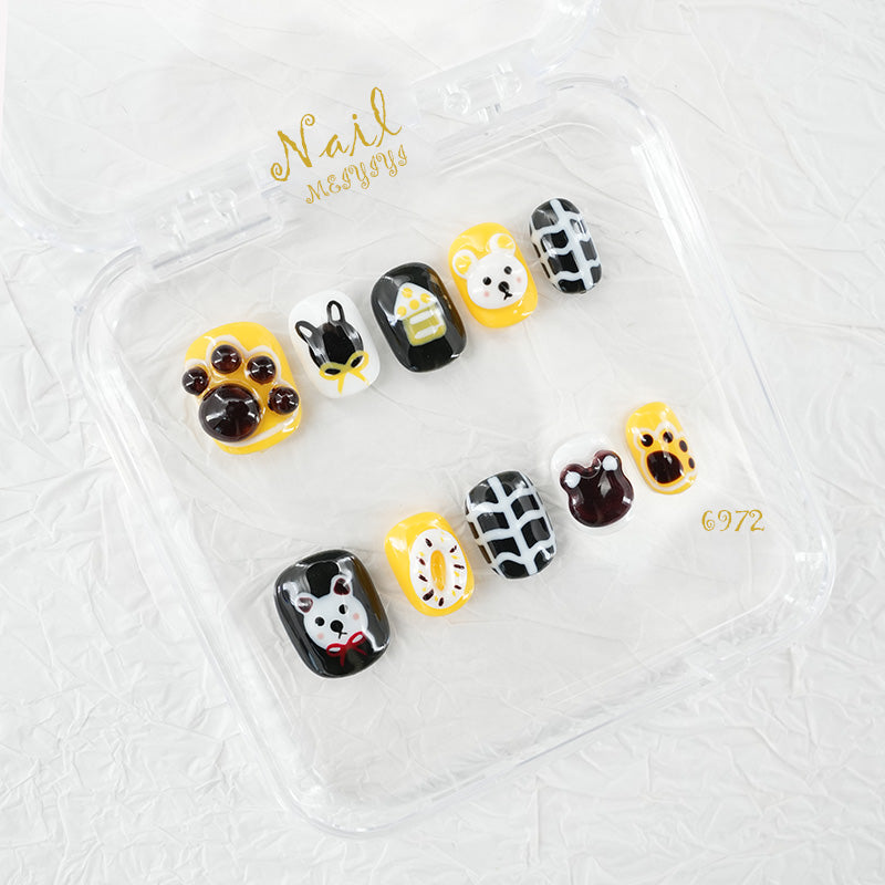 6972-MYY's designer original high-end design customized luxury hand-painted wearable nail art